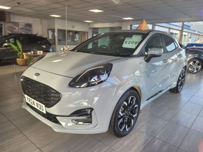 Ford Puma 1.0T 125PS EcoBoost MHEV ST-Line X Euro 6 (s/s) 5dr SUV Hybrid Solar Silver at Coopers of Oulton Leeds