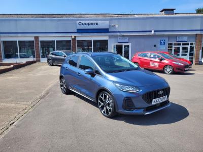 Ford Fiesta 1.0T 100PS EcoBoost Active X Euro 6 (s/s) 5dr Hatchback Petrol Chrome Blue at Coopers of Oulton Leeds